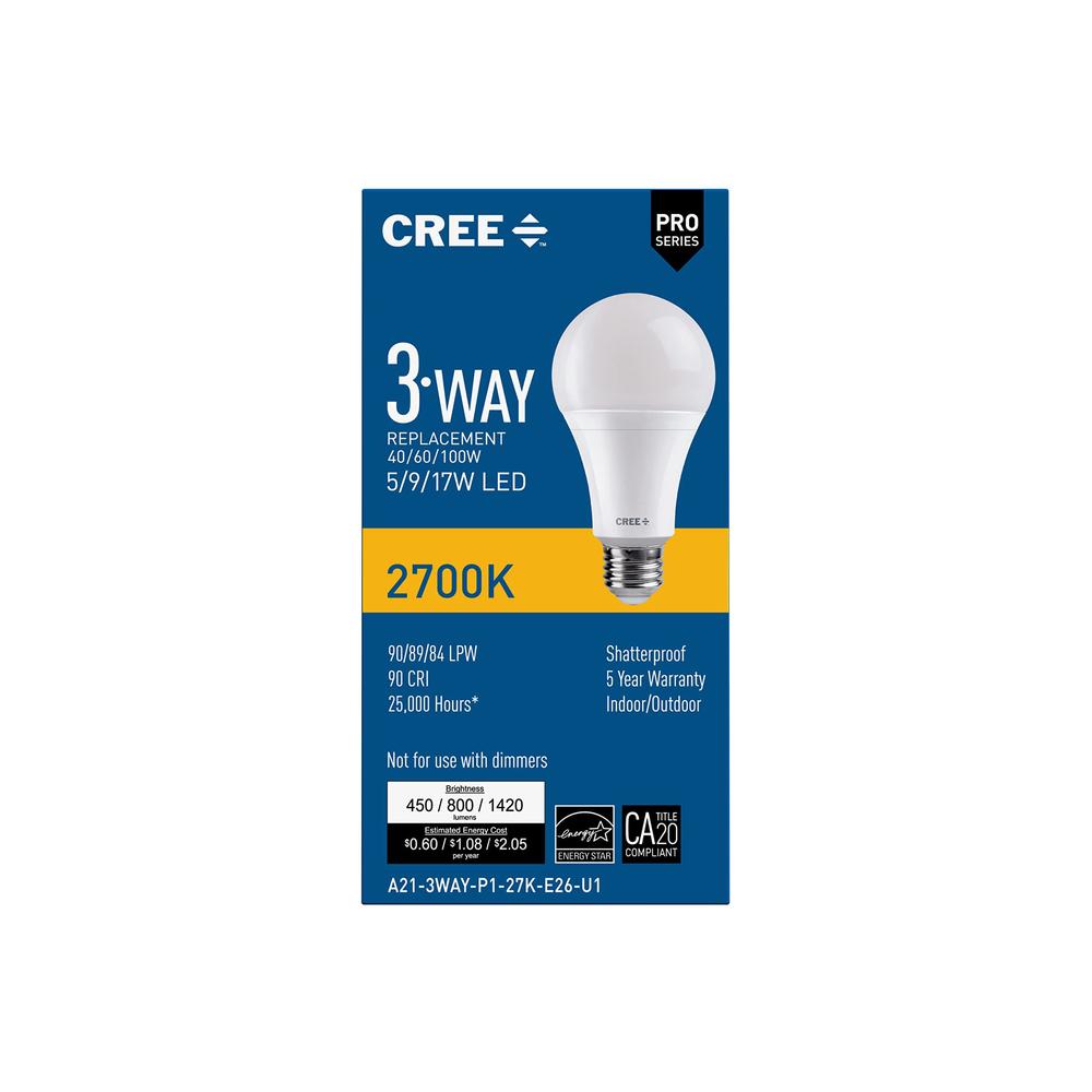 cree lighting a213wayp127ke26u1 pro series a21 3way 40/60/100