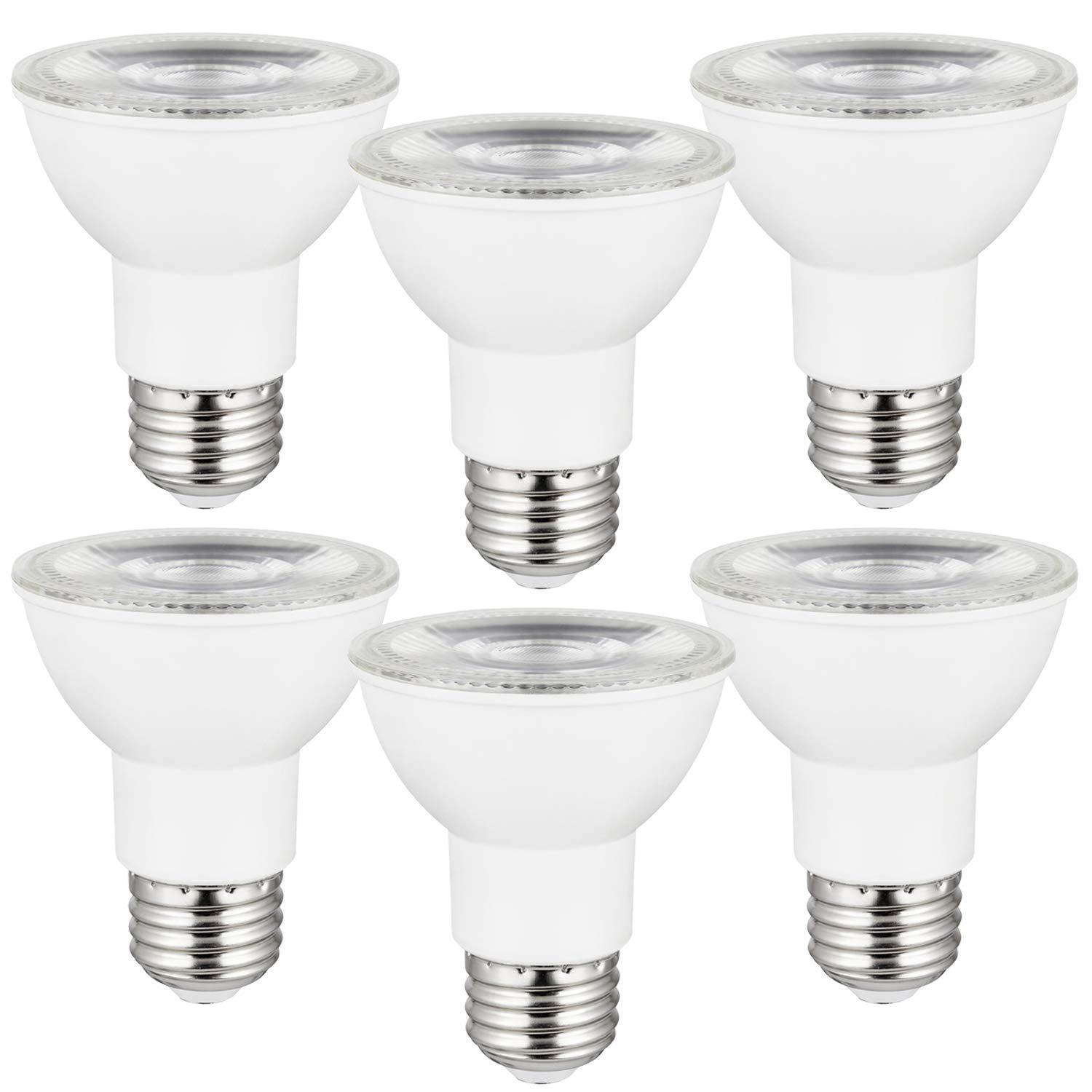 sunlite 41027-su led par20 reflector light bulb, 7 watts (50w equivalent), 520 lumens, medium e26 base, dimmable, spotlight, 