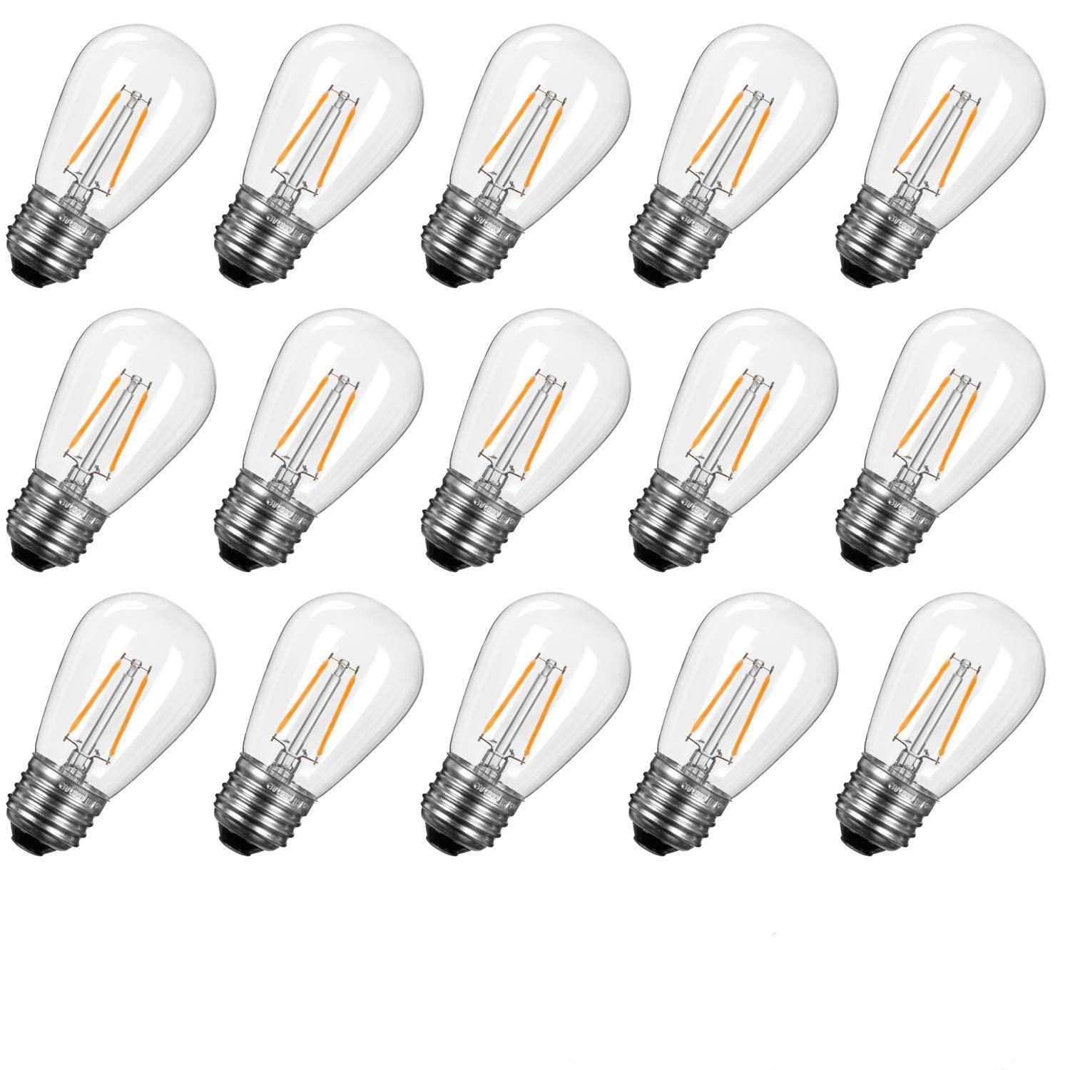 Minetom s14 led light bulbs 2700k, warm white, shatterproof lightbulbs equivalent to 11 w, dimmable e26 e27 shatterproof replacement 