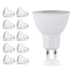 cbconcept ul-listed gu10 led light bulbs, 10-pack, 6 watt, 550 lumen, warm white 3000k, 50w halogen equivalent, 36beam angle,