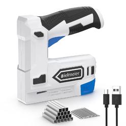 POPULO Bielmeier Electric Staple gun, 2 in 1 Lithium-ion Electric Stapler, 4V cordless Brad Nailer Kit with Staples Nails, USB charger,