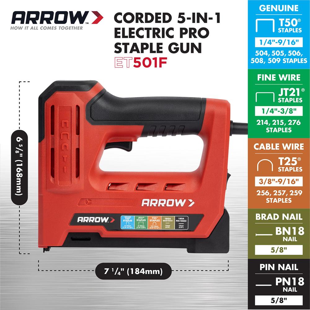 Arrow Fastener arrow et501f corded 5-in-1 professional electric staple ...