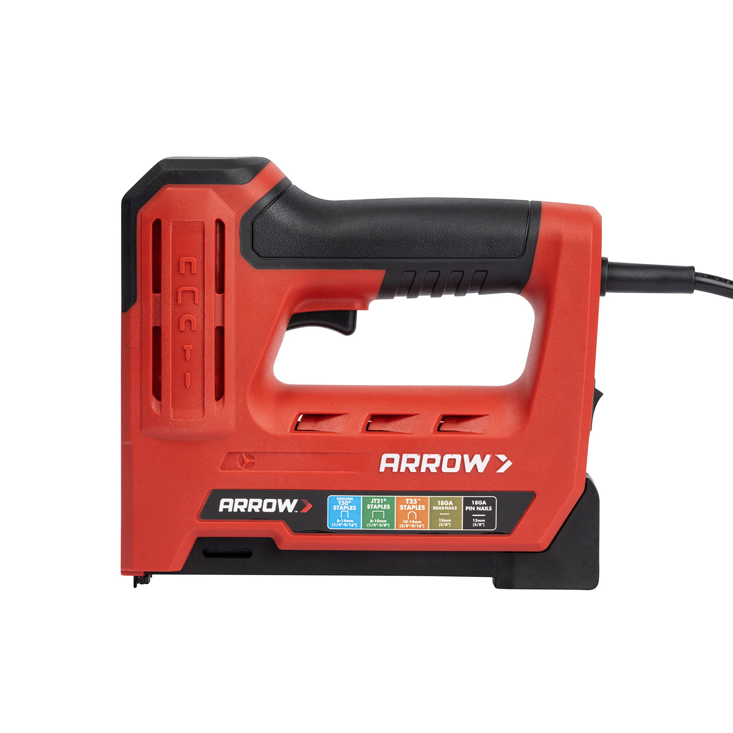 Arrow Fastener arrow et501f corded 5-in-1 professional electric staple and nail gun, wire stapler, brad and pin nailer for upholstery, frami