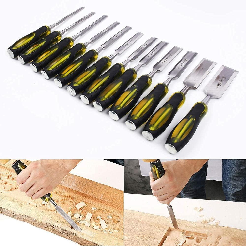 tonchean 12pcs wood chisel set wood carving chisels sets diy wood carving  kit for beginners sharp woodworking tools woodworki