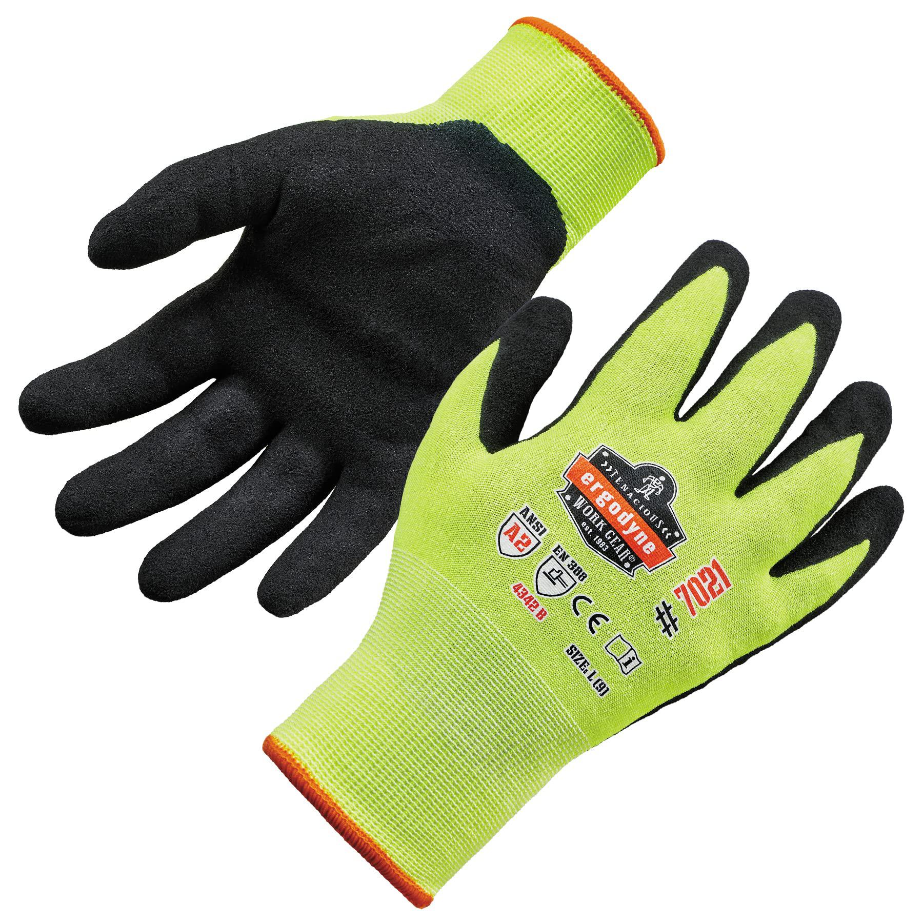ergodyne - 7021 m lime nit-coat cut-resis gloves a2 level wsx (17963)
