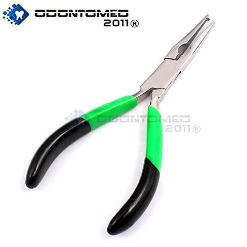 odontomed2011 5.5" split ring pliers - stainless steel - pvc grip green and black color