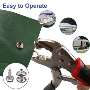 coowolf snap fastener tool adjustable snap pliers includes 30 sets screw  snaps for boat cover, snap