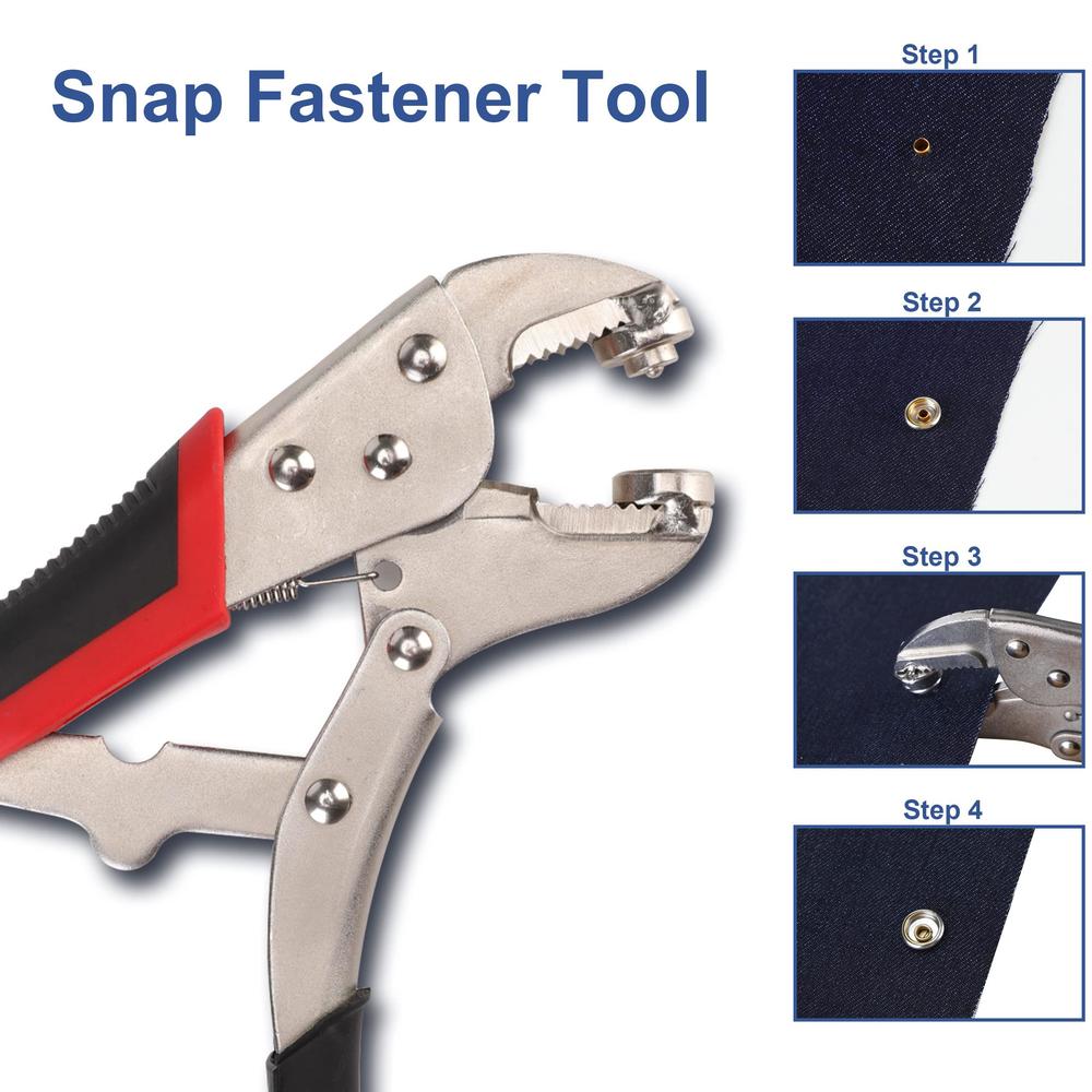 coowolf snap fastener tool adjustable snap pliers includes 30 sets screw snaps for boat cover, snap button kit snap tool for 