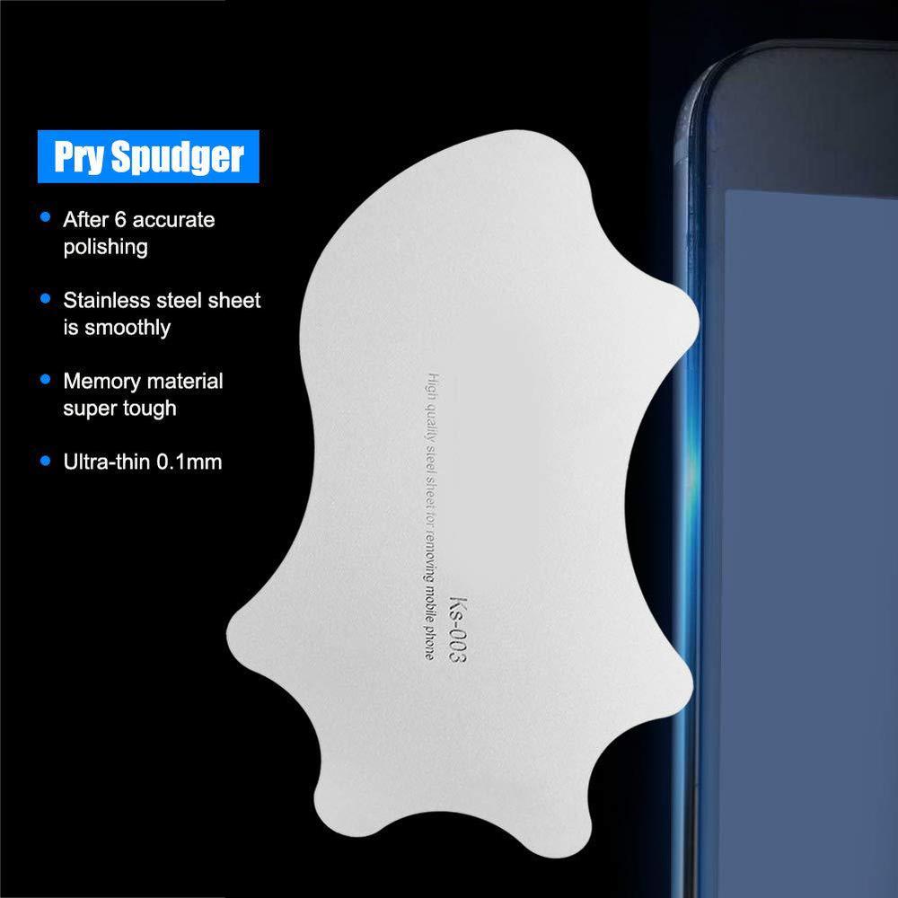hyuduo 4pcs pry spudger, large stainless steel ultrathin disassemble card mobile phone opening pry tool repair kit for cell phone la