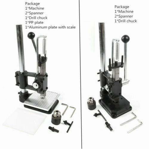 loyalheartdy leather hole puncher, leather imprinting machine hand punching machine with chuck, pp plate and aluminum plate, manual press 