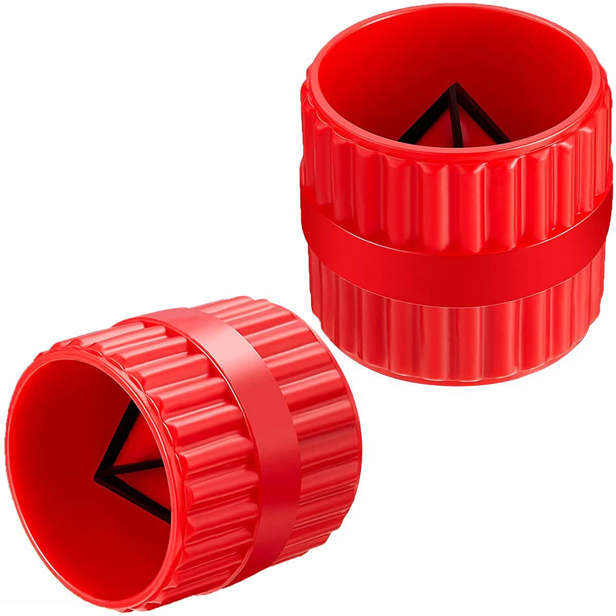 YRMJ 2 pieces red inner-outer reamer pipe and tube deburring reamer tubing chamfer tool for pvc/ppr/copper/brass/aluminum tubes(3/