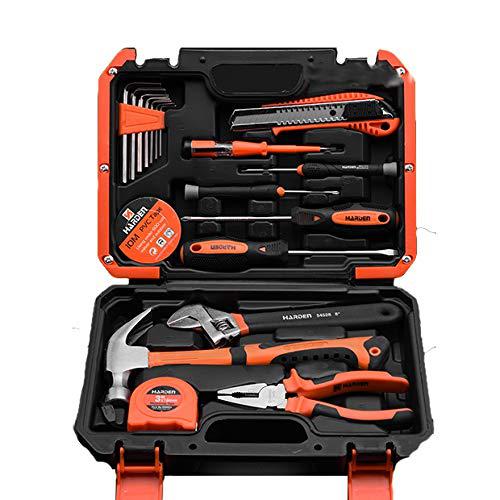 edward tools harden 18 piece heavy duty tool set - general household tool kit with hammer, pliers, screwdrivers, wrench, knif