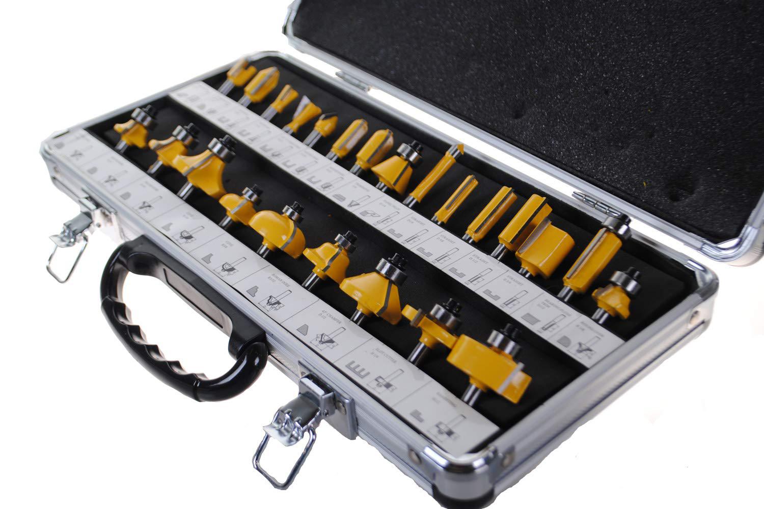 Shop4Omni shop4omni new 24 piece carbide router bit tools set w/case (1 ...