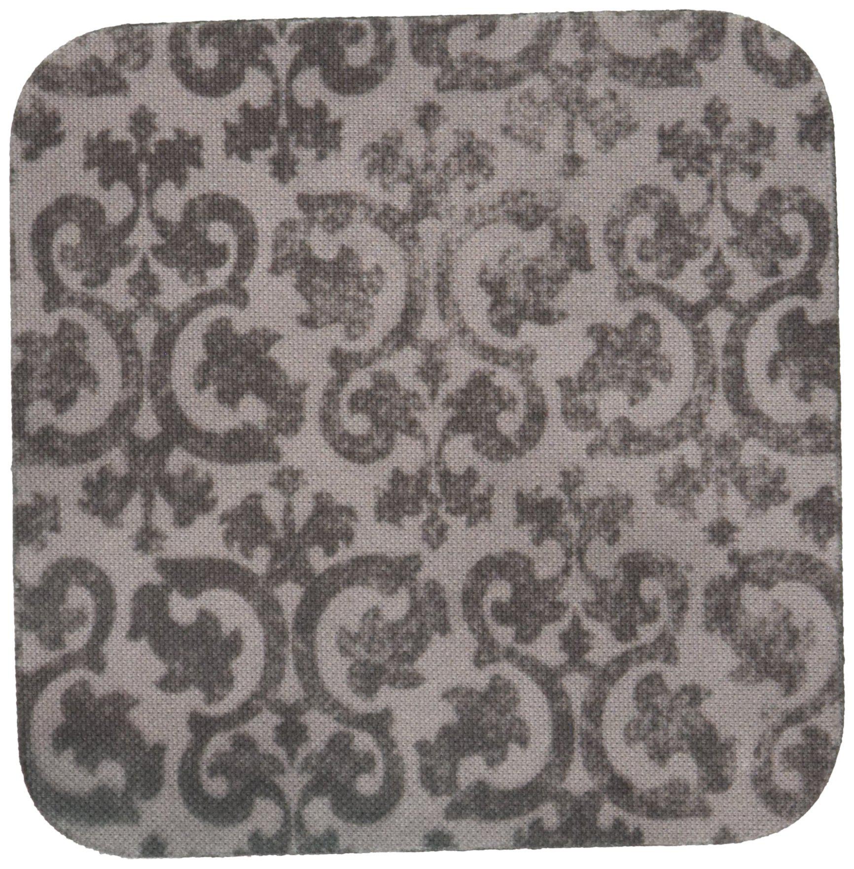 3drose cst_151434_1 grunge damask faded antique vintage swirls wallpaper fancy swirling pattern soft coasters, silver grey, s