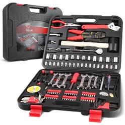 olympia tools 122-piece tool kit, general household hand tool set with solid carrying tool box, auto repair tool sets