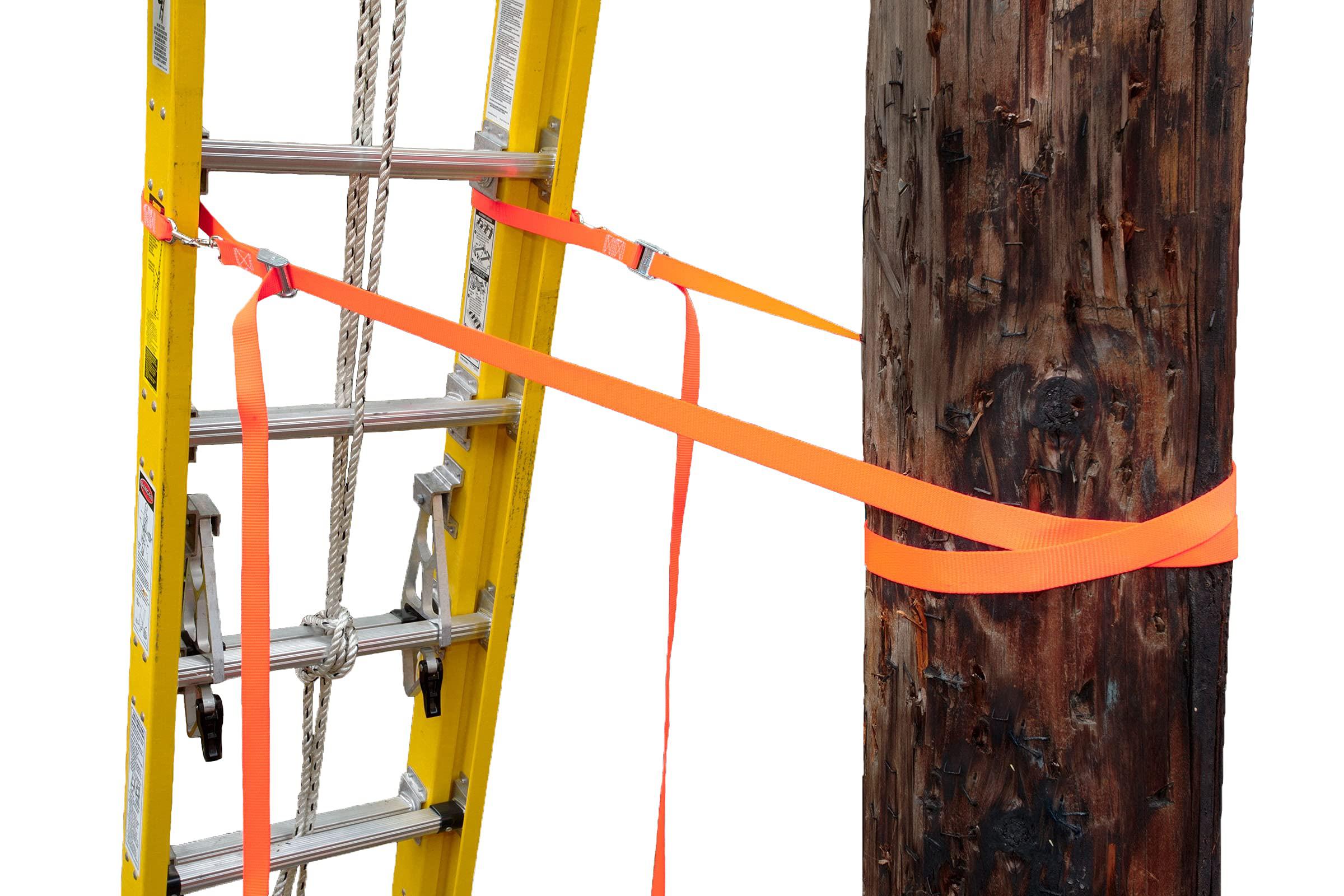 Levelok ladder safety strap stabilizer for lower ladder