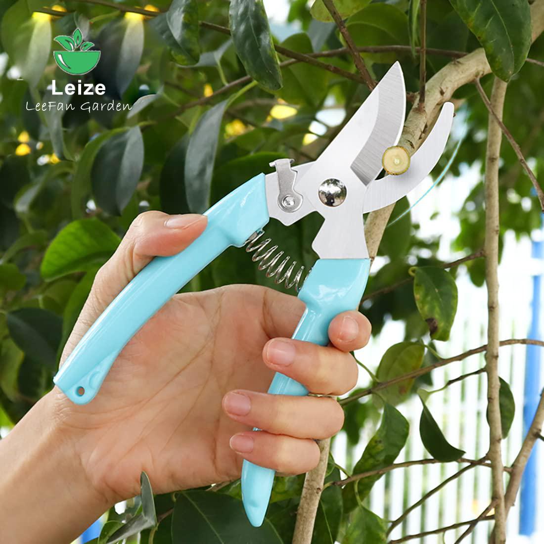 Leize leize pruning shears, gardening hand pruner, floral shears, strong  pruner for flowers, branches and leaves (lightblueb)