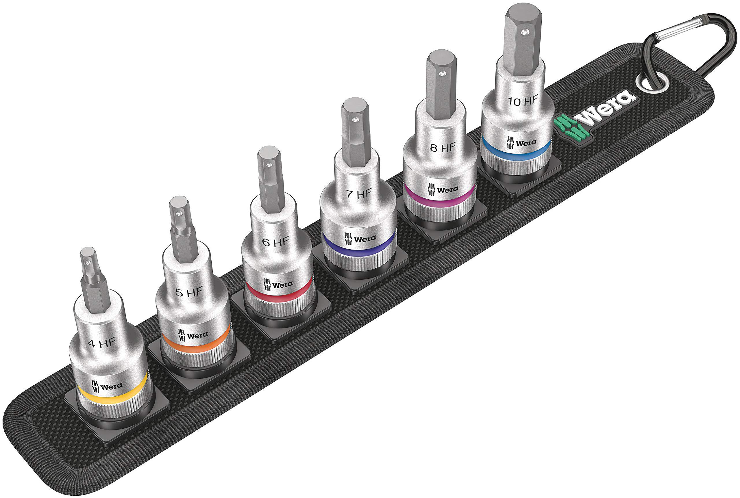 wera 05003996001 belt c 2 zyklop in-hex-plus bit socket set with holding function, 1/2" drive, 6 pieces
