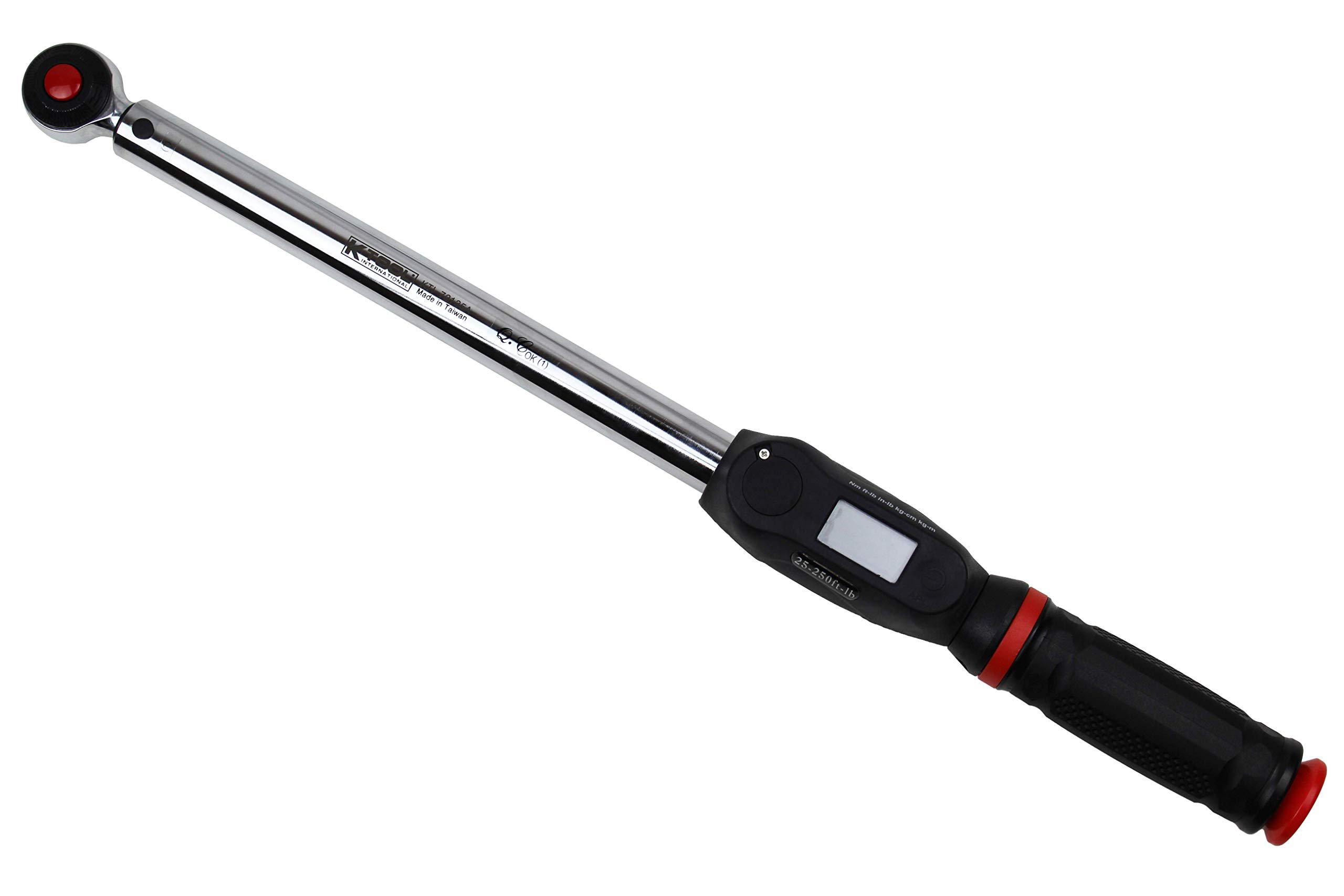 k tool international digital torque wrench 1/2" drive 25-250 ft/lbs, only 3.3 lbs, warranty included; kti72135a