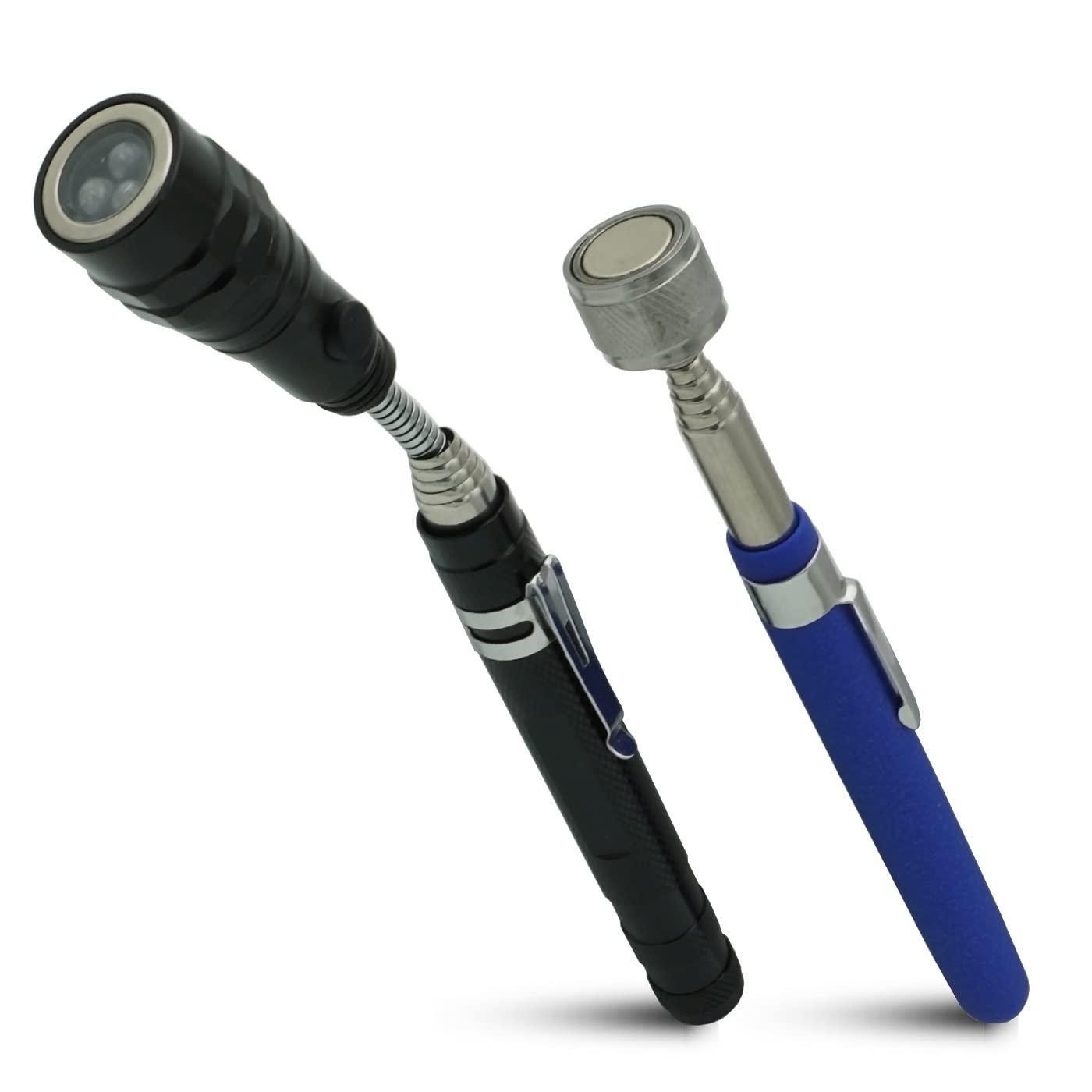 vastools telescopic magnetic pickup tool set, 10lb magnet stick, extendable magnetic flashlight, led magnet stick tool for ca