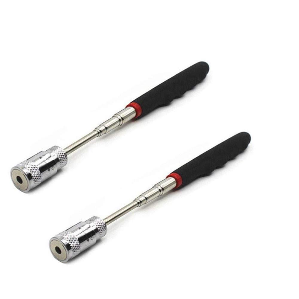 STA_B pack of 2 magnetic extendable 31" inch pick up tool retrieval tool telescoping stainless steel with led light, finding of sma