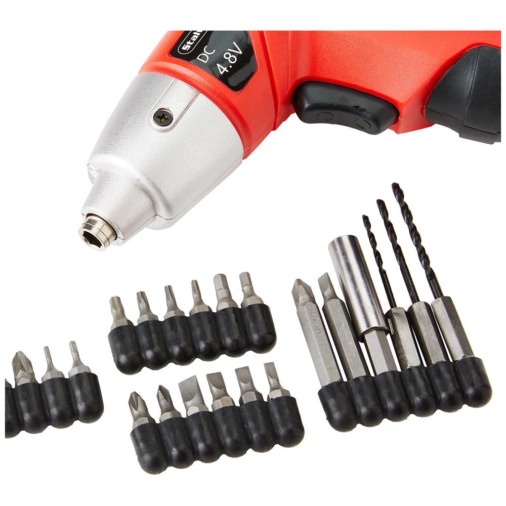 stalwart 25 piece 4.8v cordless screwdriver with led