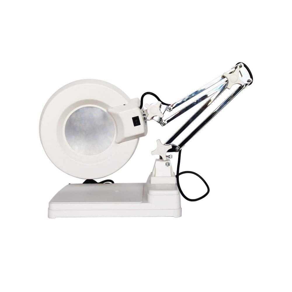 Techtongda 15x magnifier led lamp light magnifying white glass lens desk table repair tool