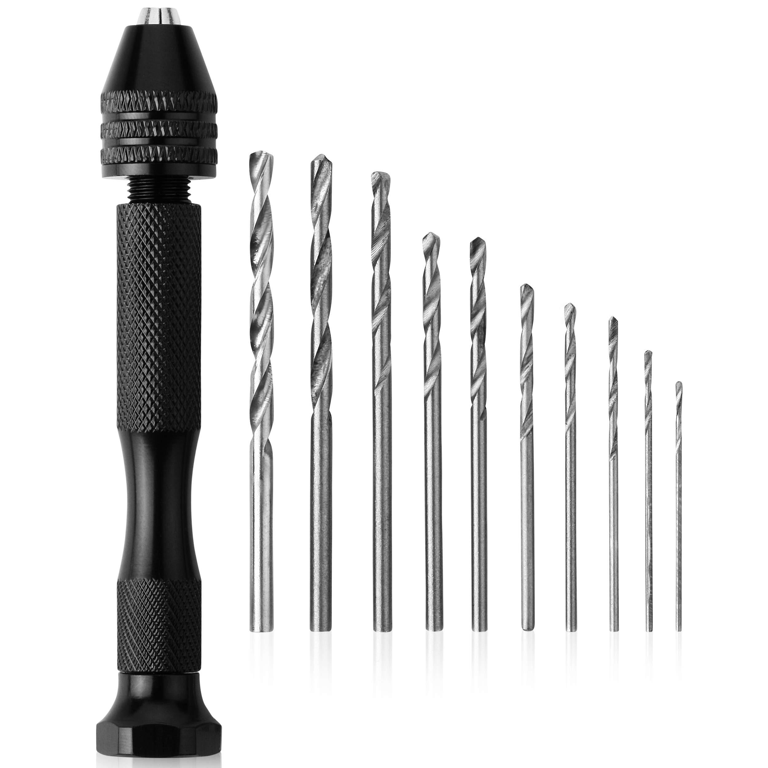 mr. pen- hand drill with 10 drill bits (0.6-3.0mm), jewelry drill, resin drill, mini drill, hand drill for jewelry making, pi