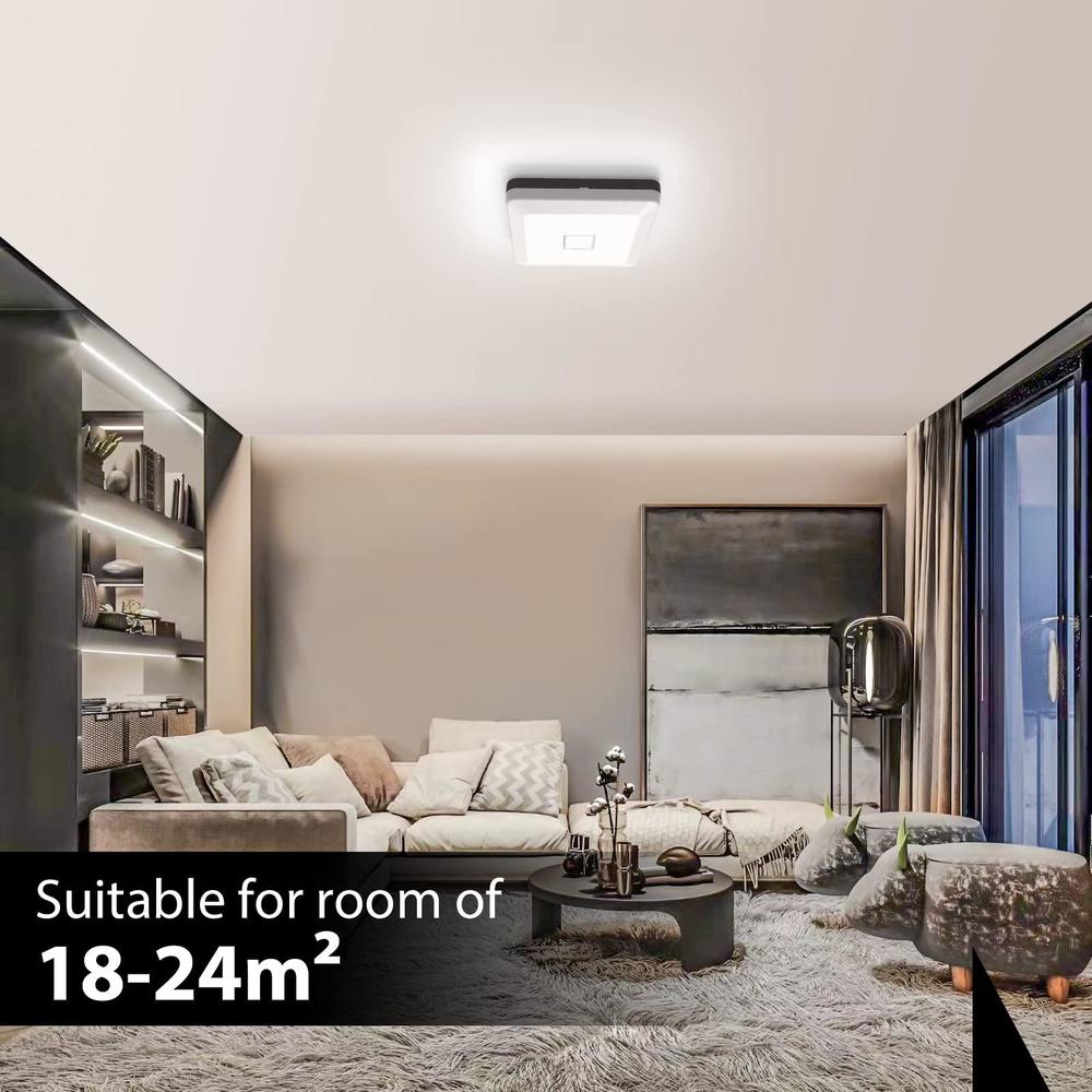 imaihom 24w led ceiling light, 4000k neutral white 2100lm square ceiling light fixture, cri 90+ ip54 waterproof flush mount c