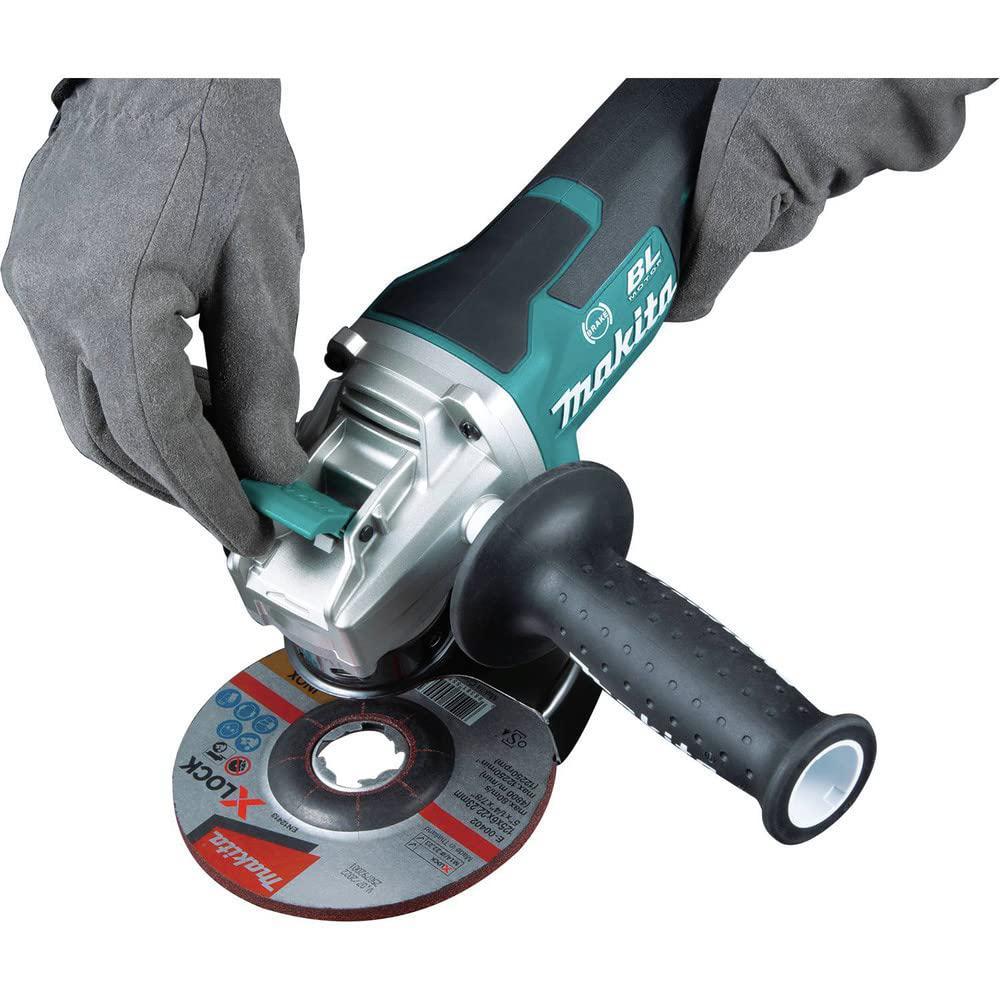 makita xag26z 18v lxt lithium-ion brushless cordless 4-1/2 / 5" paddle switch x-lock angle grinder, with aft, tool only