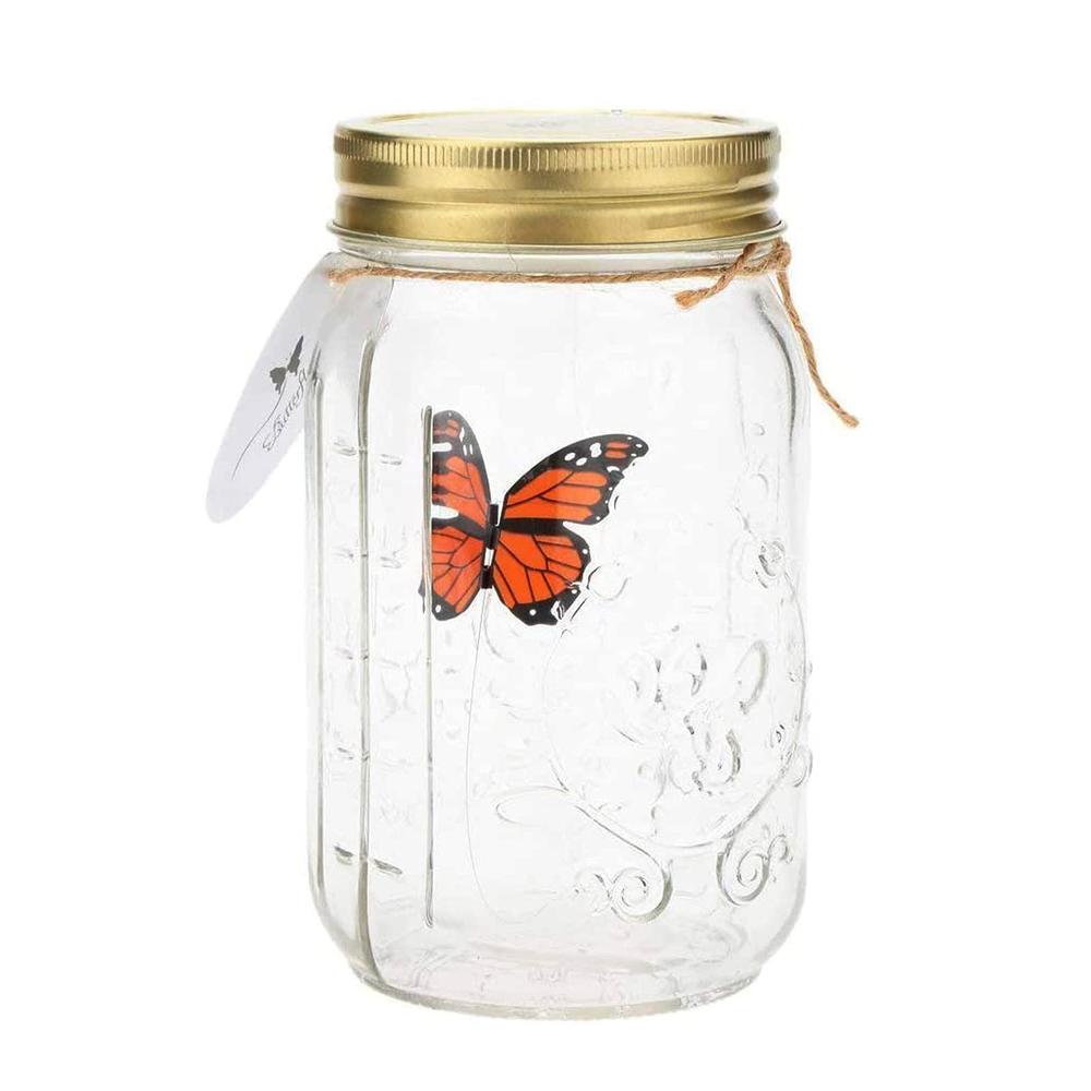 n\\c butterfly in a glass jar, hsxxf led lamp jar animated butterfly in a jar tap to activate gift decoration (orange)