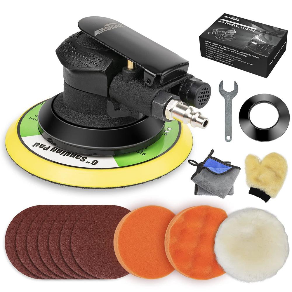 AutoLock autolcok 2022 upgrade 6 inches air random orbital sander, pneumatic palm car sanders for wood polisher metal,and auto body wo