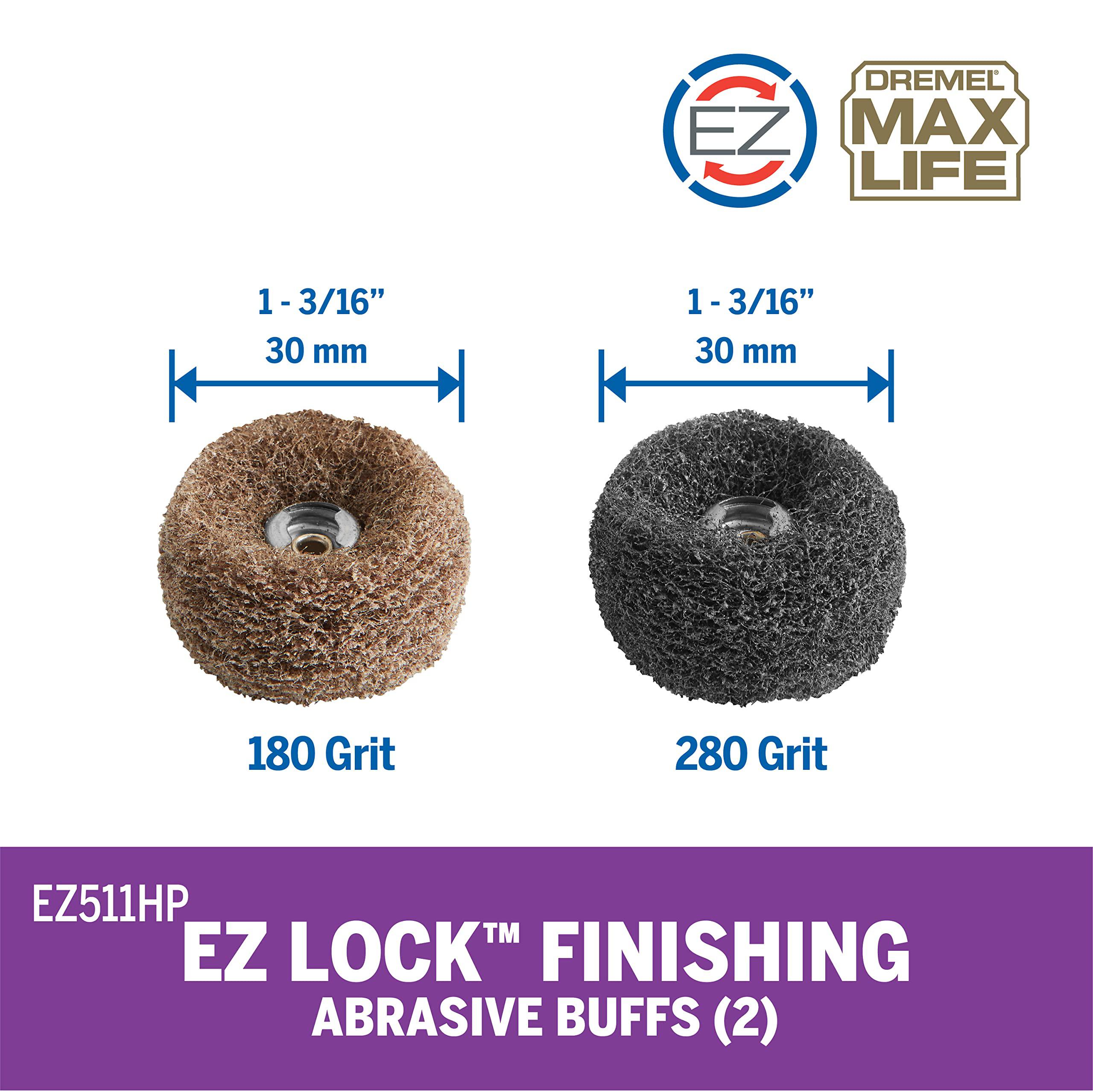 dremel max life 180 & 280 grit finishing abrasive bluff, rotary tool accessories - ez511hp