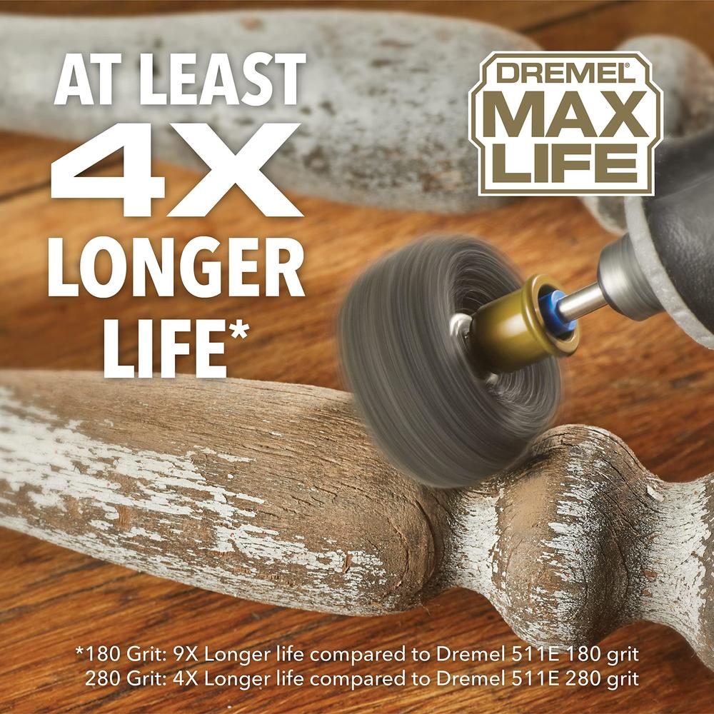 dremel max life 180 & 280 grit finishing abrasive bluff, rotary tool accessories - ez511hp