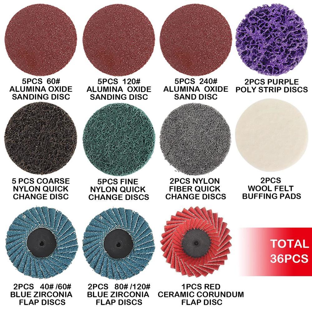 1/4 Die Grinder Cut Off Wheel SI FANG 16-Pack 2 Inch Grinding Wheels With Mandrel - For Die Grinders & Rotary Tools Grinding Wheel Mandrel