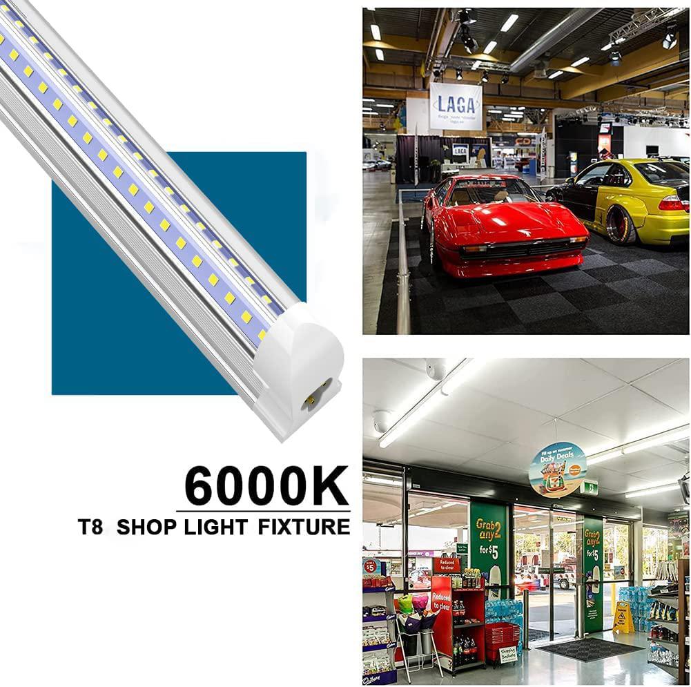 shopled led shop light 4ft, 36w 4680lm 6000k cool white, v shape, t8 4 foot led tube light fixtures, led shop lights for gara