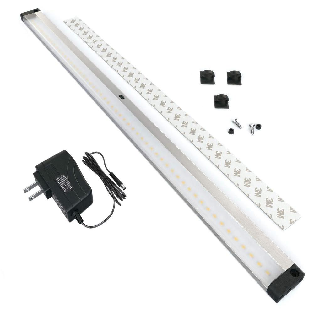 eshine led dimmable under cabinet lighting - extra long 20 inch panel, hand wave activated - touchless dimming control, cool 