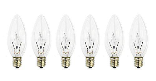 himalayan glow b40-6pk light 40-watt himalayan salt lamp bulb, 6 count (pack of 1), white, 6 piece