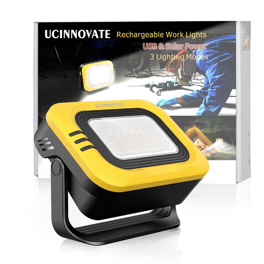 UCINNOVATE led camping lantern solar and usb rechargeable, 10000 mah power bank, camping lantern for hiking tent basement jobsite work l