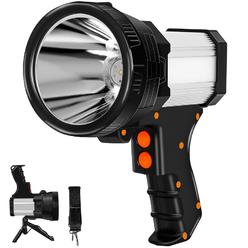 Samyoung Spotlight 120000 Lumen Super Bright, 10000 mAh 30 Hours LED Rechargeable Flashlights, IP65 Waterproof Rechargeable Spot