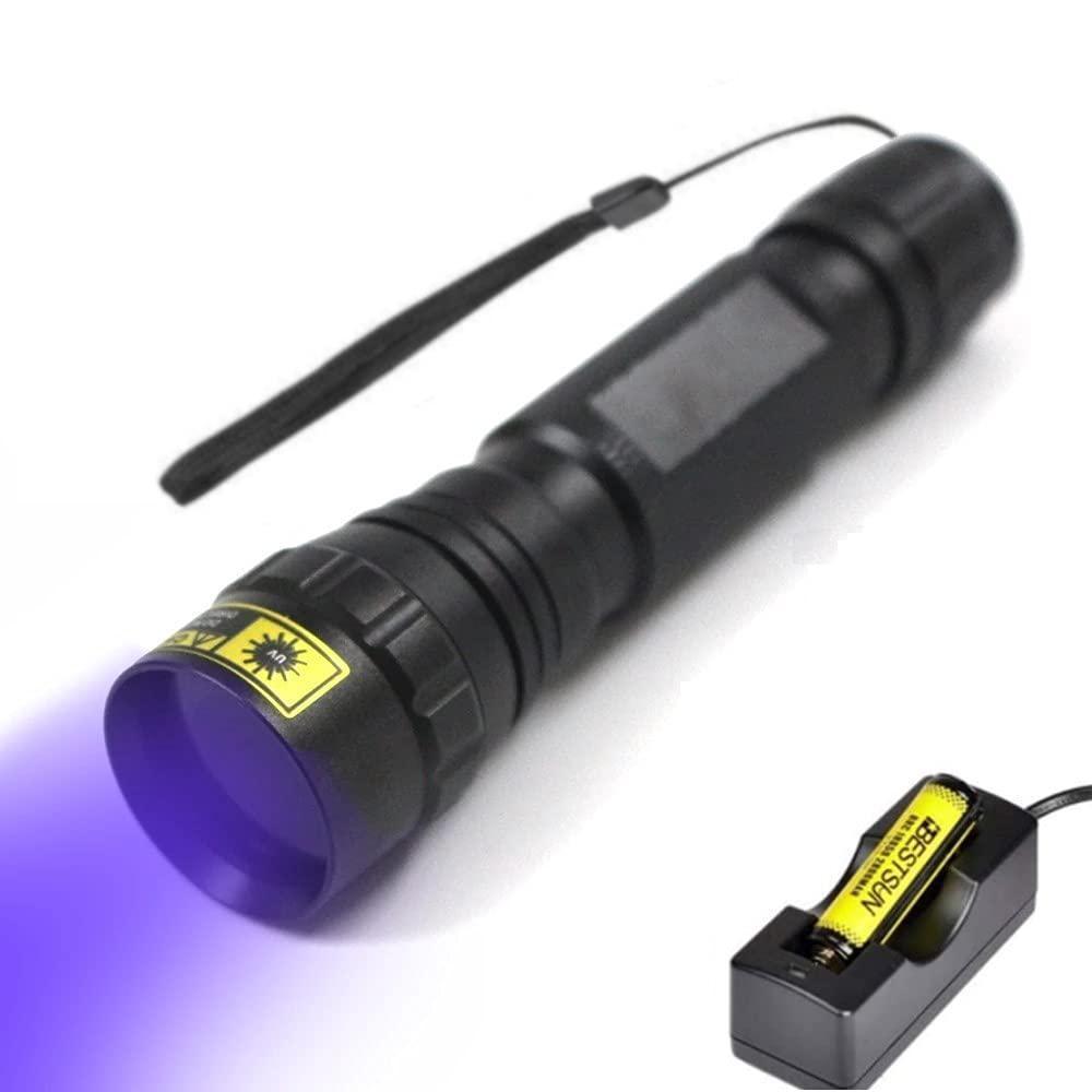 jun chi rechargeable uv flashlight waterproof mini 10w portable 365nm led flashlights handheld torch flash light for night fi