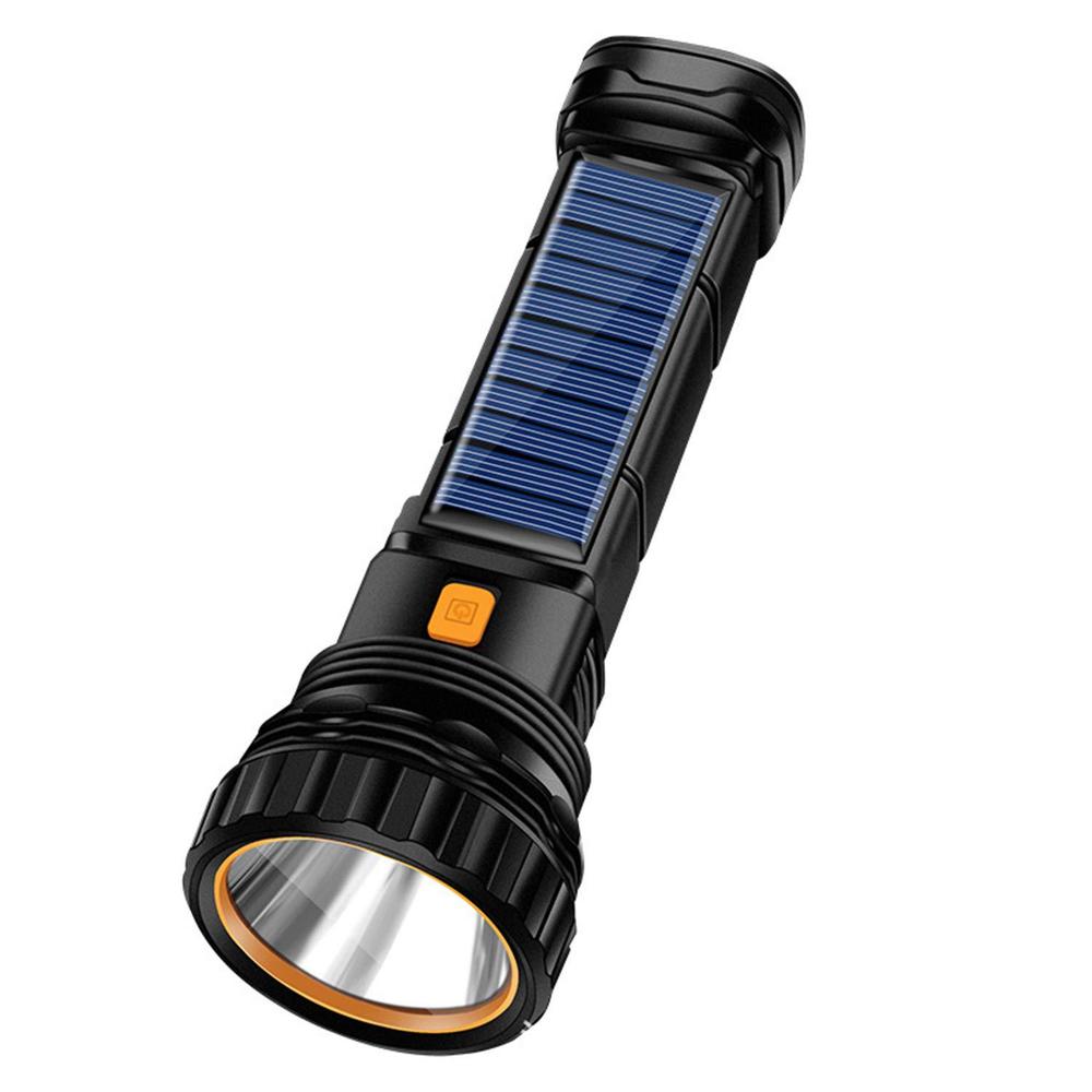 e-shidai solar/rechargeable multi function 1000 lumens led flashlight, with emergency strobe light and 1200 mah battery, emer