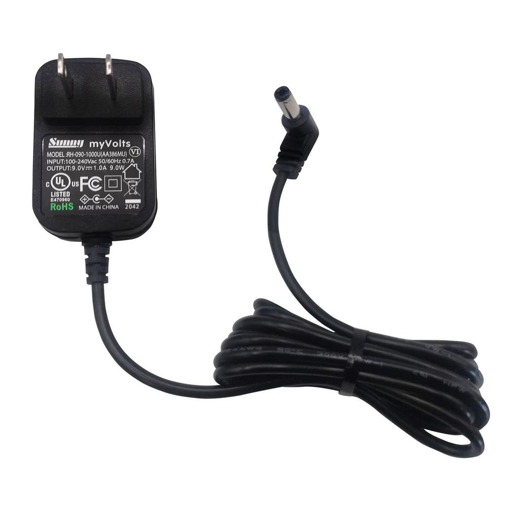 myvolts 9v power supply adaptor compatible with/replacement for tc electronic mimiq doubler effects pedal - us plug