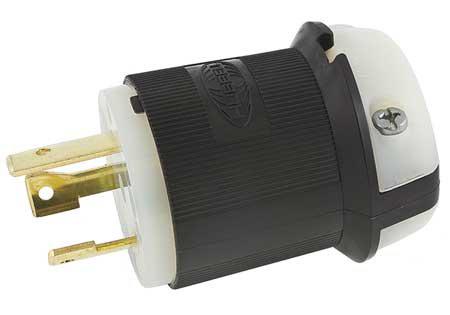 Hubbell Wiring Device-Kellems 30a twist-lock plug 2p 3w 250vac l6-30p bk/wt