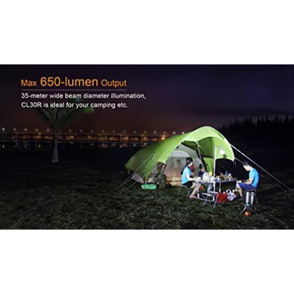 fenix flashlights cl30r 650 lumens camping lantern, black