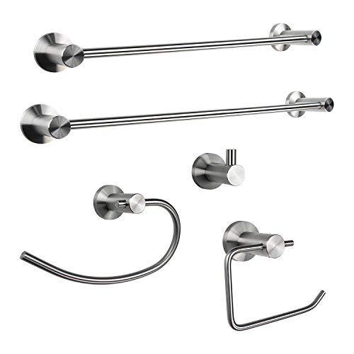 boann bnba5pk modern stainless steel bathroom hardware set, 5 piece