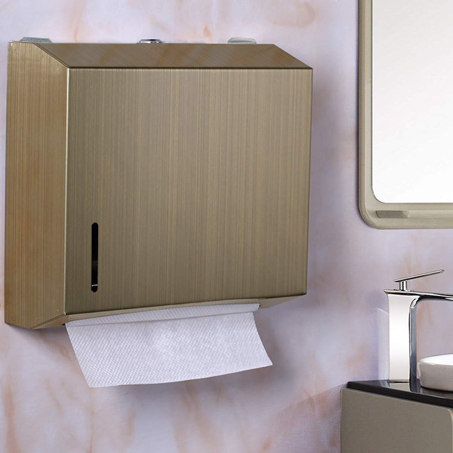 Aolemi orleimi paper towel dispenser antique brass toilet paper holder trifold hand towel holder wall mount napkin dispenser bronze 