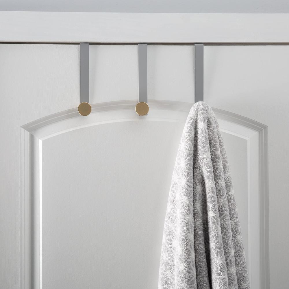 elle decor elle dcor 3 pack single over the door grey bath-towel-hooks