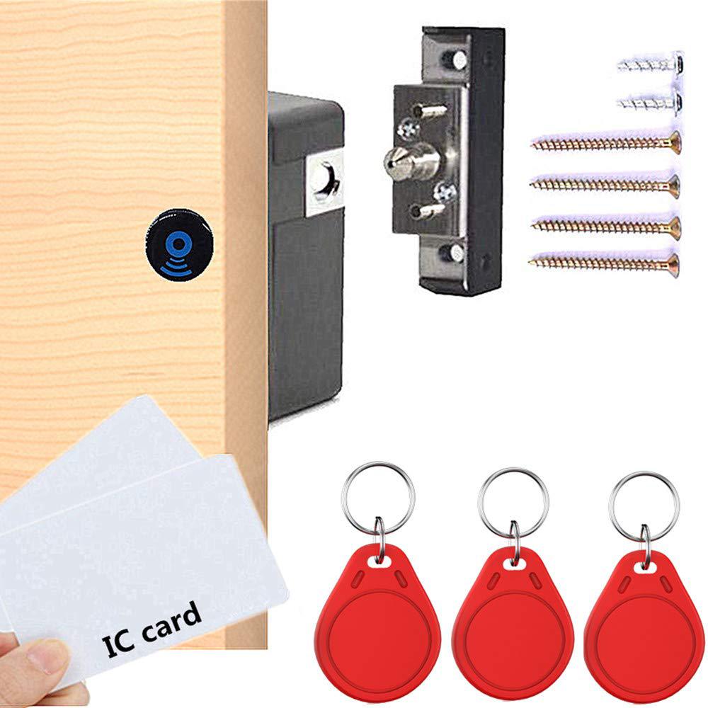 Junrbx electronic cabinet lock, hidden diy rfid lock nfc function supported?for wooden cabinet drawer locker cupboard punch-free, lo