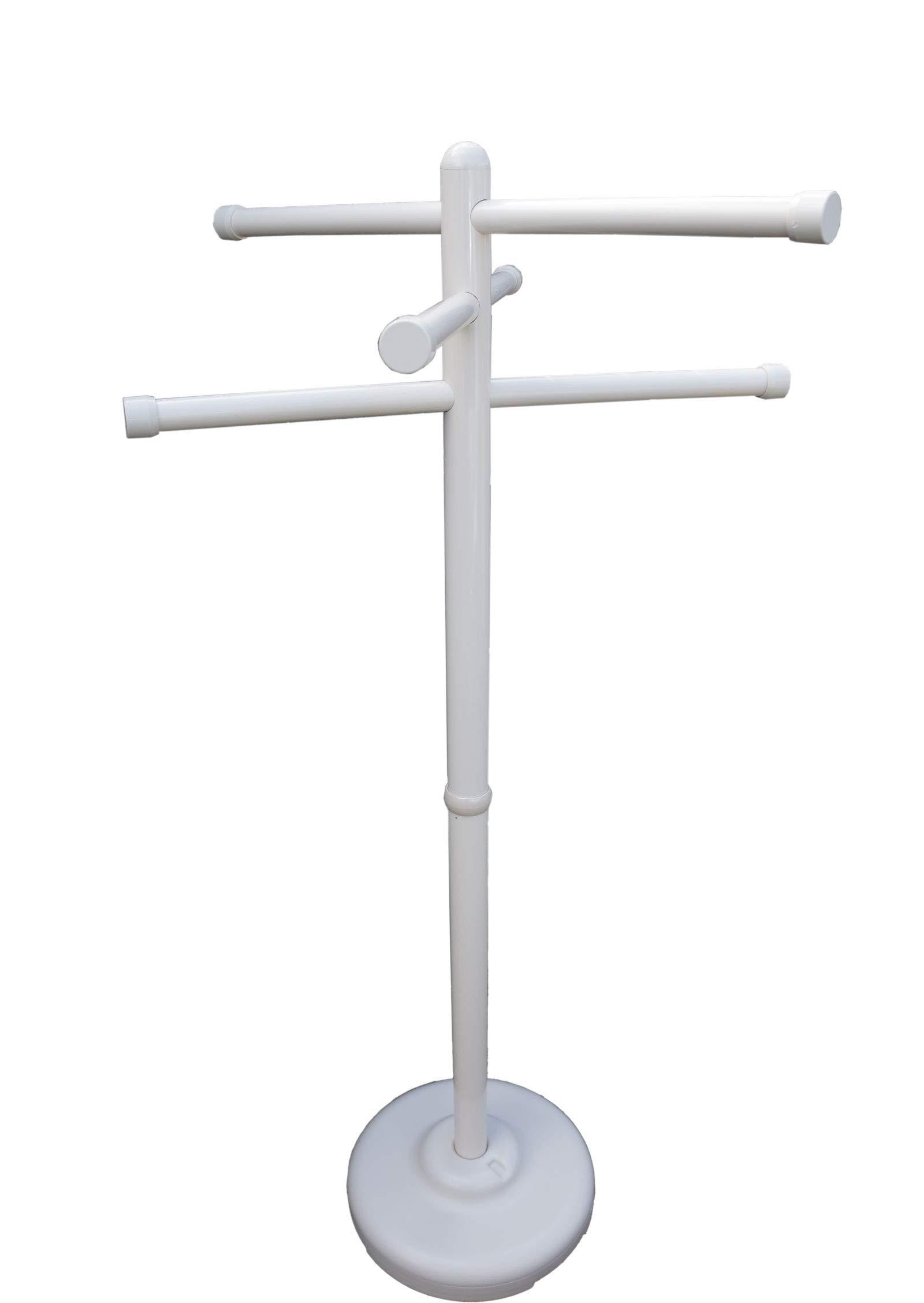 Outdoor Lamp company portable, outdoor spa and pool towel rack - bone. made in the usa 3 bar towel stand for indoor and outdoor use. 50 tall towel